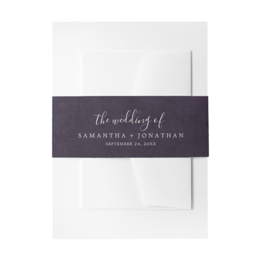 Romance Plum de Wedding of Invitation Belly Band Uitnodigingen Wikkel (Voorkant Voorbeeld)