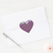 Romance Plum met roze Roses Wedding Dank je Hart Sticker (Envelop)