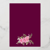 Romance Plum Pink Rose Gold Lijst Joodse bruiloft Folie Uitnodiging (Achterkant)