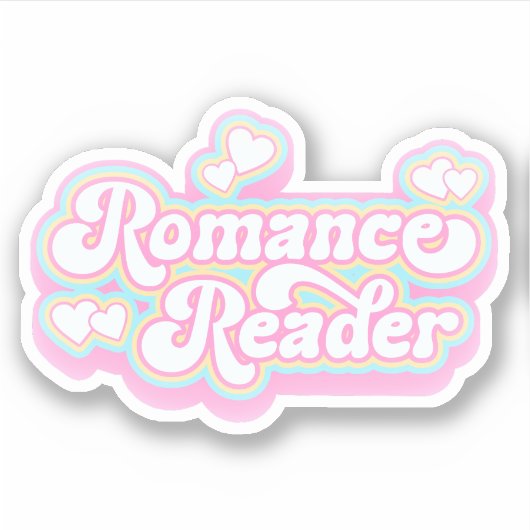 Romance Reader Pastel Retro Boek Lover Quote Sticker (Voorkant)