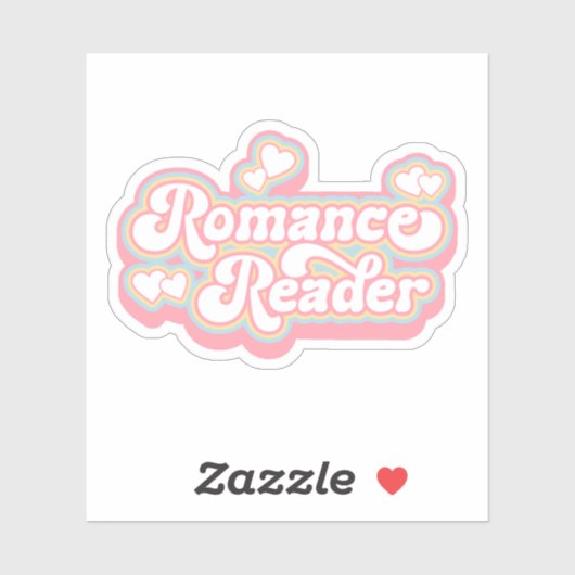 Romance Reader Pastel Retro Boek Lover Quote Sticker (Vel)