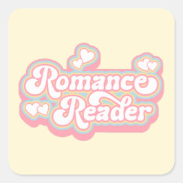 Romance Reader Pastel Retro Boek Lover Quote Vierkante Sticker
