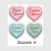 Romance reader Snoep Hart Set Sticker (Vel)