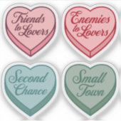 Romance reader Snoep Hart Set Sticker (Voorkant)