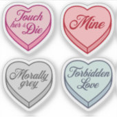 Romance reader Snoep Hart Set Sticker (Voorkant)