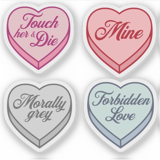 Romance reader Snoep Hart Set Sticker (Voorkant)