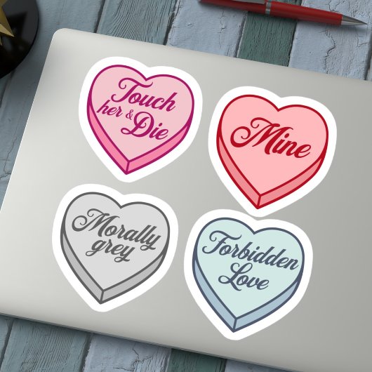 Romance reader Snoep Hart Set Sticker