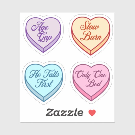 Romance reader Snoep Hart Set Sticker (Vel)