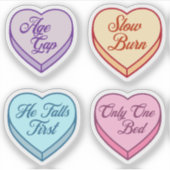 Romance reader Snoep Hart Set Sticker (Voorkant)