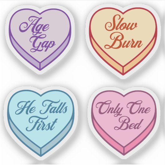 Romance reader Snoep Hart Set Sticker (Voorkant)