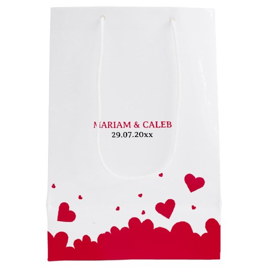 Romance Red Hearts Gift Bag Medium Cadeauzakje (Achterkant)