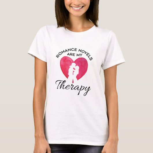 Romance romans zijn mijn therapiehandworm t-shirt (Voorkant)
