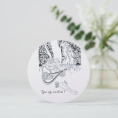 ROMANCE, ROMANTISCHE GELIEFDE ZWART WIT HUWELIJKSF KAART (Staand voorkant)