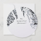 ROMANCE, ROMANTISCHE GELIEFDE ZWART WIT HUWELIJKSF KAART (Achterkant)