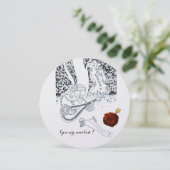 ROMANCE, ROMANTISCHE LIEFHEBBERS RODE WAX ZEGEL Zw Kaart (Staand voorkant)