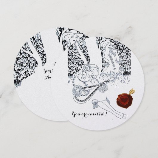 ROMANCE, ROMANTISCHE LIEFHEBBERS RODE WAX ZEGEL Zw Kaart (Voorkant / Achterkant)