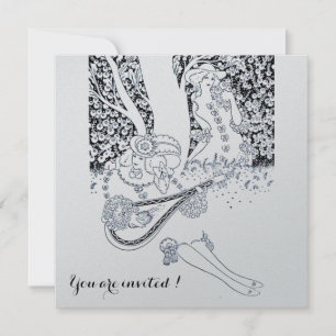 ROMANCE, ROMANTISCHE LOVERS ZWARTE SILVER WEDDING  KAART