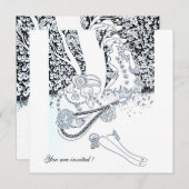 ROMANCE, ROMANTISCHE LOVERS ZWARTE WIT WEDDING PAR KAART (Voorkant / Achterkant)