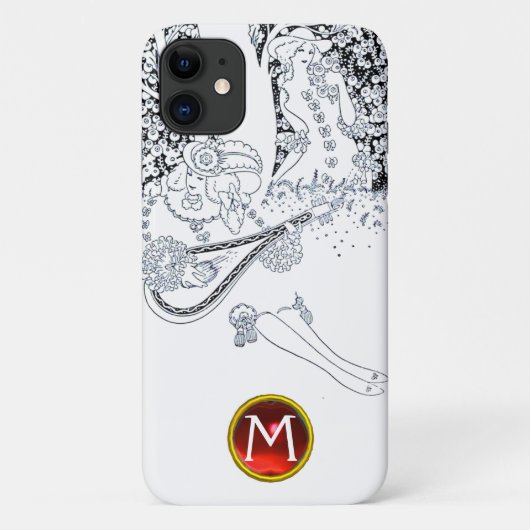 ROMANCE/ROMANTISCHE LOVERS ZWARTE WITTE RODE MONOG Case-Mate iPhone CASE (Achterkant)