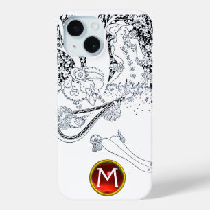 ROMANCE/ROMANTISCHE LOVERS ZWARTE WITTE RODE MONOG iPhone 15 CASE