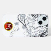 ROMANCE/ROMANTISCHE LOVERS ZWARTE WITTE RODE MONOG Case-Mate iPhone CASE (Achterkant (horizontaal))