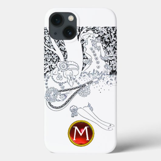 ROMANCE/ROMANTISCHE LOVERS ZWARTE WITTE RODE MONOG Case-Mate iPhone CASE (Achterkant)