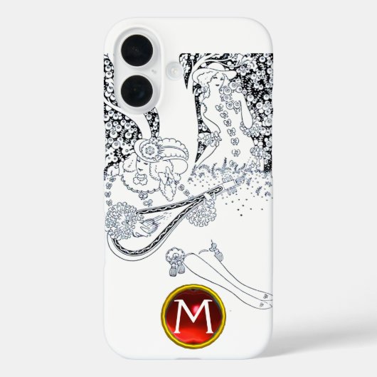 ROMANCE/ROMANTISCHE LOVERS ZWARTE WITTE RODE MONOG Case-Mate iPhone CASE (Achterkant)