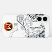 ROMANCE/ROMANTISCHE LOVERS ZWARTE WITTE RODE MONOG Case-Mate iPhone CASE (Achterkant (horizontaal))