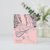 ROMANCE/ROMANTISCHE VERLIEZEN ZWARTE PINKWEDINGSPA KAART (Staand voorkant)