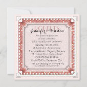 Romance Roze Bridal Vow Renewal Invites Kaart (Achterkant)