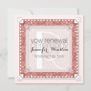  Romance Roze Bridal Vow Renewal Invites Kaart