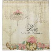 Romance Rozen Parijs Parisian Chandelier Douchegordijn (Voorkant)