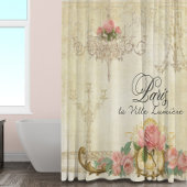 Romance Rozen Parijs Parisian Chandelier Douchegordijn