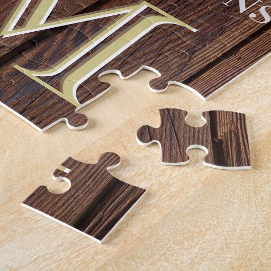 Romance - Rustige aangepaste monogram - Lichten Legpuzzel (Zijkant)