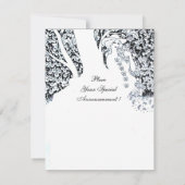 ROMANCE, SAVE THE DATE, zwart en wit Kaart (Achterkant)