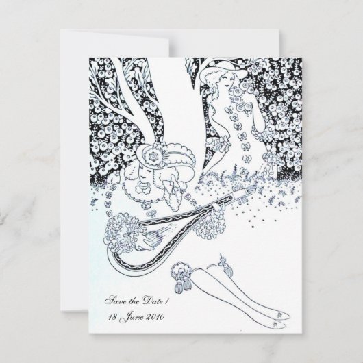 ROMANCE, SAVE THE DATE, zwart-wit Kaart (Voorkant)