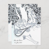 ROMANCE, SAVE THE DATE, zwart-wit Kaart (Voorkant / Achterkant)