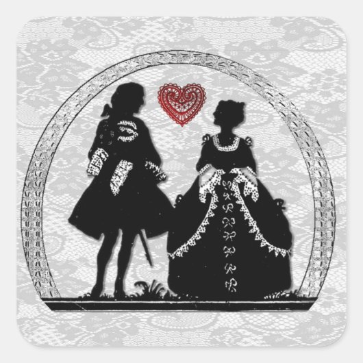 Romance Silhouet Romantische Stickers (Voorkant)
