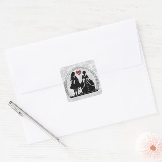 Romance Silhouet Romantische Stickers (Envelop)