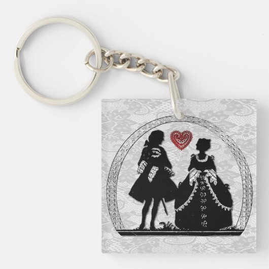 Romance Silhouettes dubbelzijdig acrylhoudend Sleu Sleutelhanger (Voorkant)