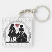 Romance Silhouettes dubbelzijdig acrylhoudend Sleu Sleutelhanger (Achterkant)