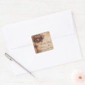  Romance Sleutel & harten Dank u bruiloft Vierkante Sticker (Envelop)