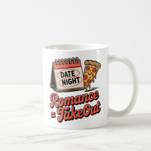 Romance = Takeout | Casual Love with Food Humor Koffiemok (Rechts)