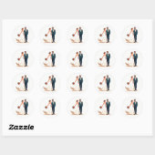  Romance trouwstickers Ronde Sticker (Vel)