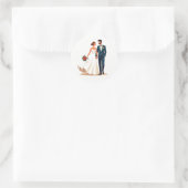  Romance trouwstickers Ronde Sticker (Tas)