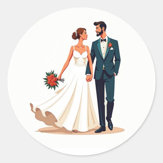  Romance trouwstickers Ronde Sticker (Voorkant)