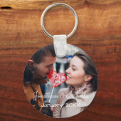 Romance | Upload uw foto voeg namen en datum toe Sleutelhanger (Voorkant)
