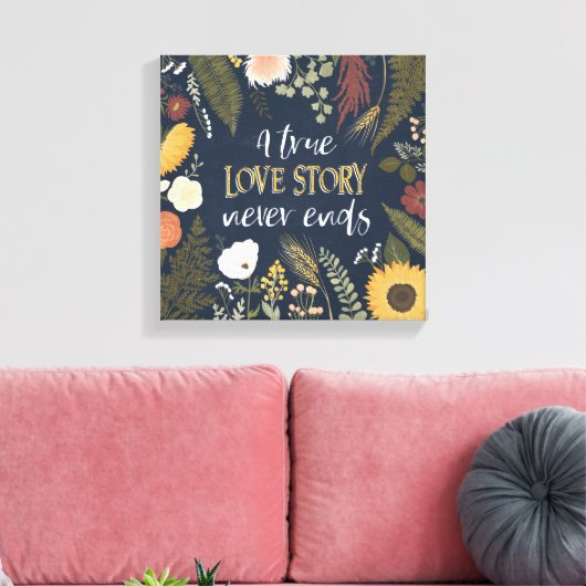 ROMANCE V | Een echt liefdesverhaal eindigt nooit Canvas Afdruk (Insitu (Woonkamer))