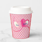 Romance Valentijn Love Heart Papieren Bekers (Voorkant)