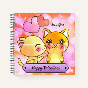 Romance Valentijnse Cute Kittens Notitieboek